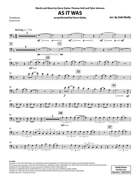 As It Was (for Brass Quintet) (arr. Seb Skelly) - Trombone