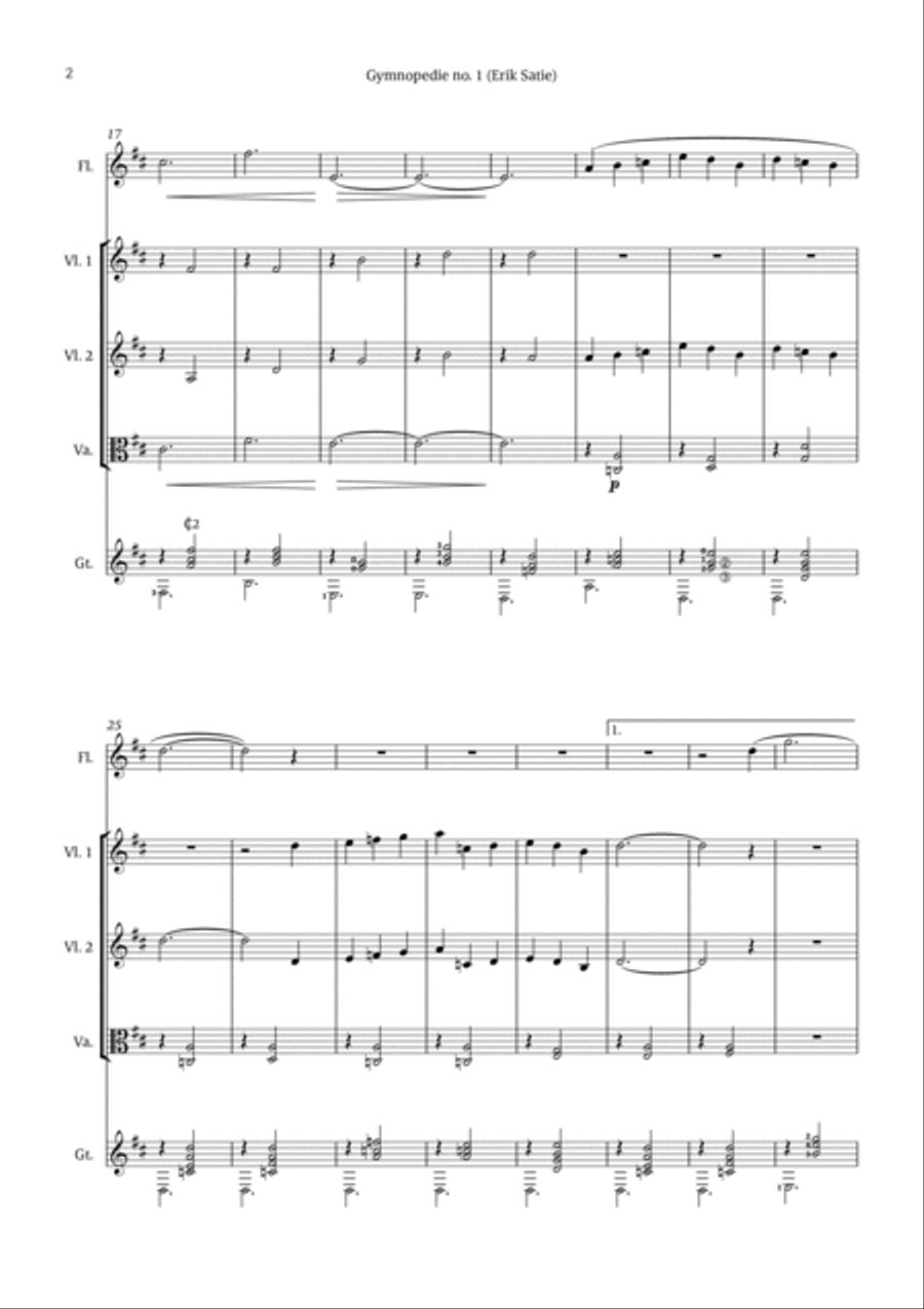 Gymnopédie no. 1 Chamber Music scores gallery preview page 2
