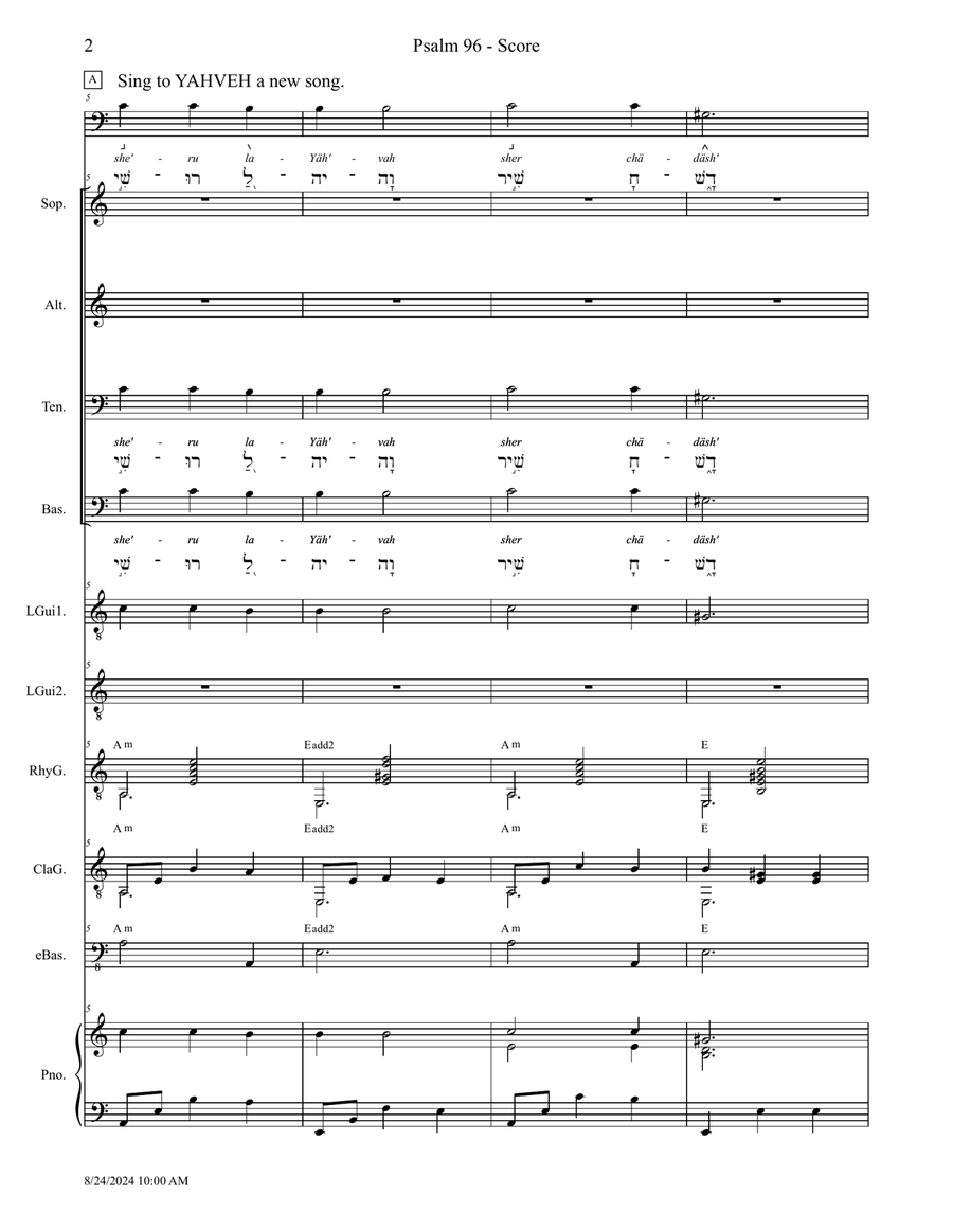 Psalm 96 - Score Only Small Ensemble scores gallery preview page 2