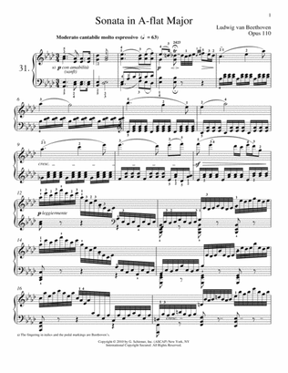 Piano Sonata No. 31 In A-flat Major, Op. 110