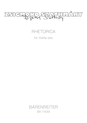 Book cover for RHETORICA for violin solo (2010)
