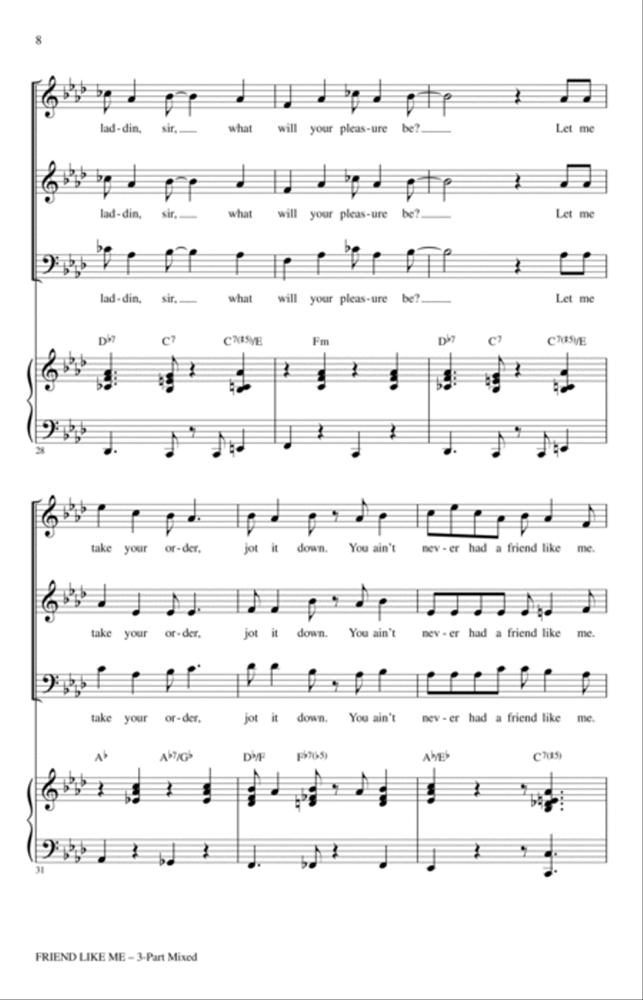 Friend Like Me (from Aladdin) (arr. Mac Huff) 3-Part scores gallery preview page 6
