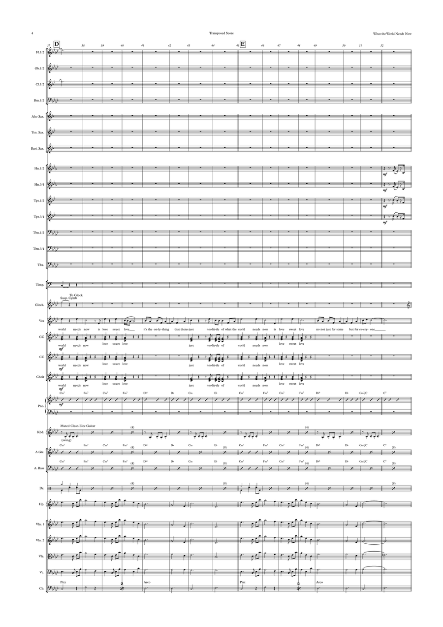 What The World Needs Now Is Love Full Orchestra scores gallery preview page 4