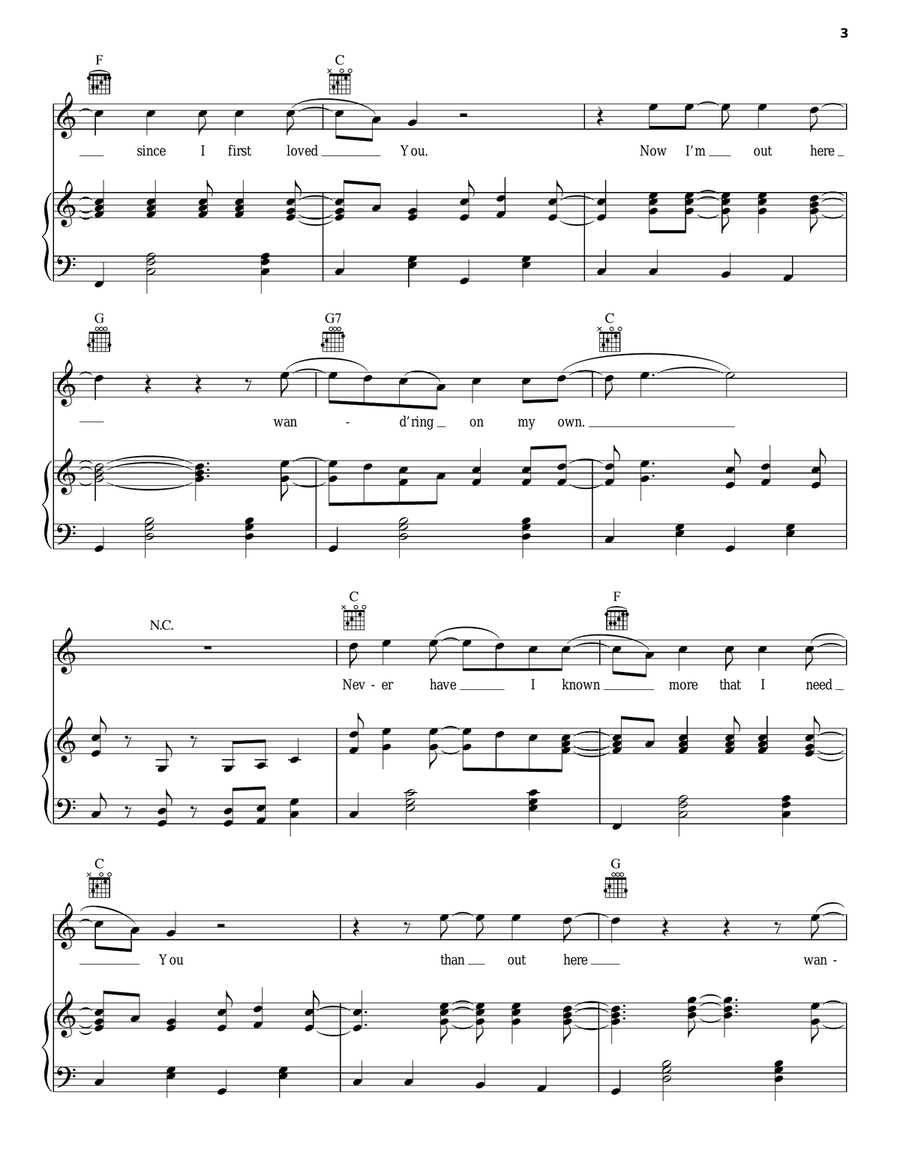 Jesus, Lead Me To Your Healing Waters Piano, Vocal, Guitar scores gallery preview page 3