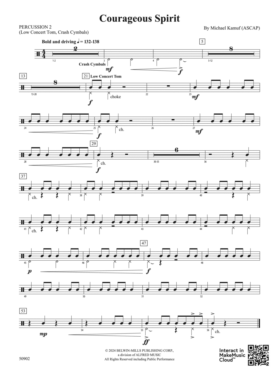 Courageous Spirit: 2nd Percussion Concert Band scores gallery preview page 1