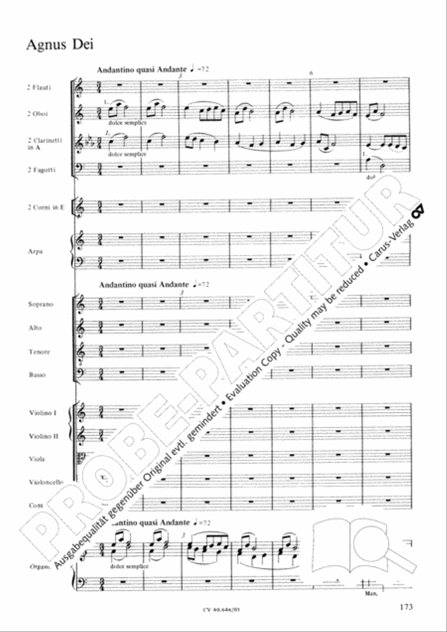 Mass in A Major (2 versions) STB scores gallery preview page 184