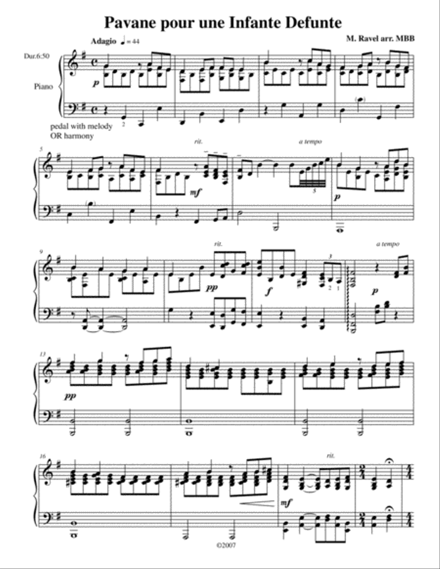 Pavanne pour une Infante Defunte Piano Method scores gallery preview page 2