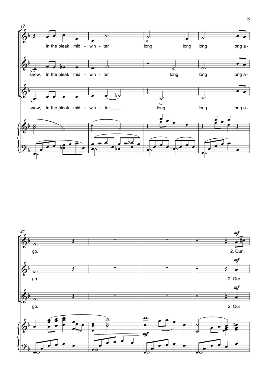 In the Bleak Mid-Winter (In the Bleak Midwinter) - SSA (Upper Voices) SSA scores gallery preview page 3