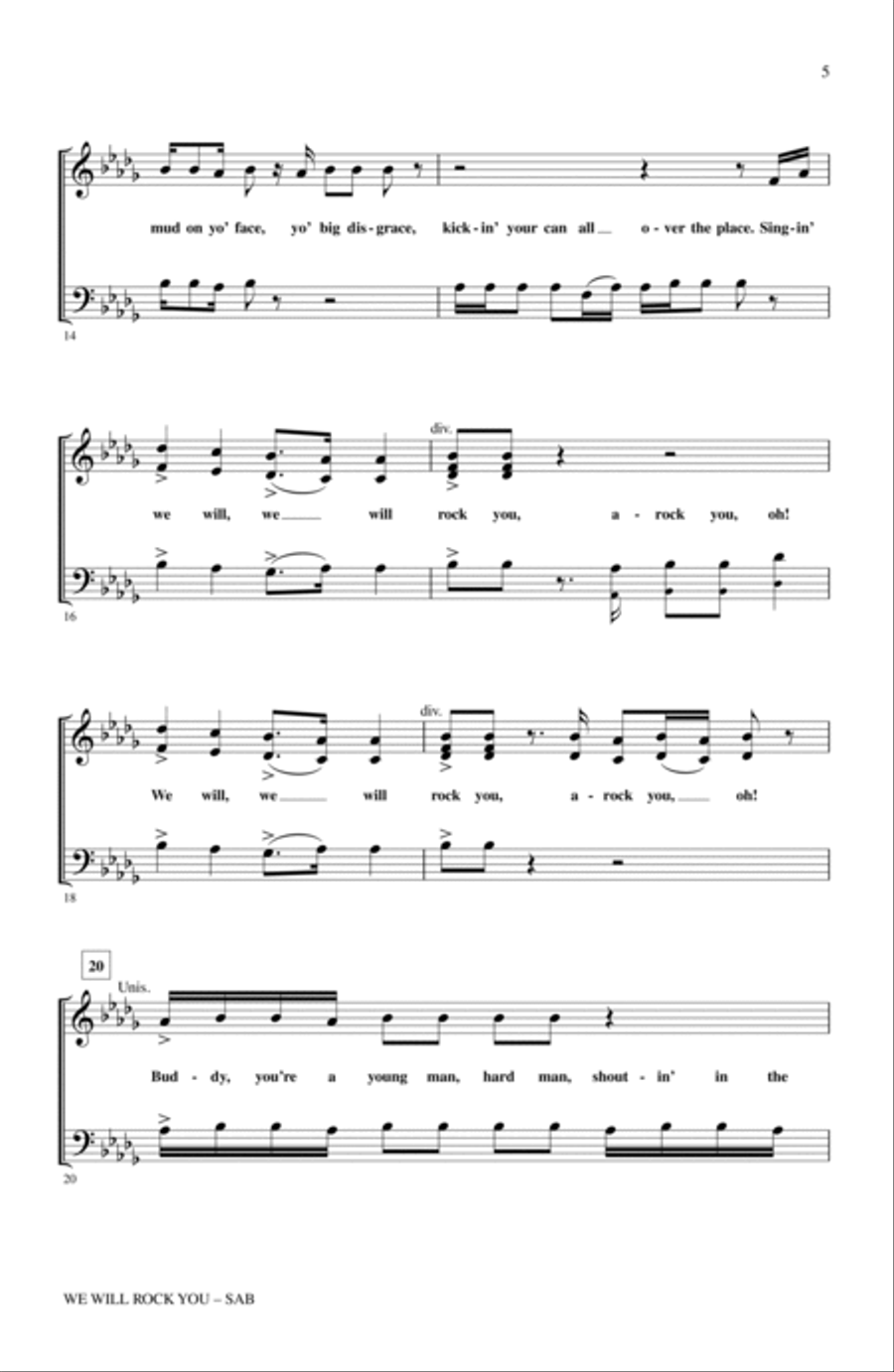 We Will Rock You (arr. Mark Brymer) 3-Part scores gallery preview page 3