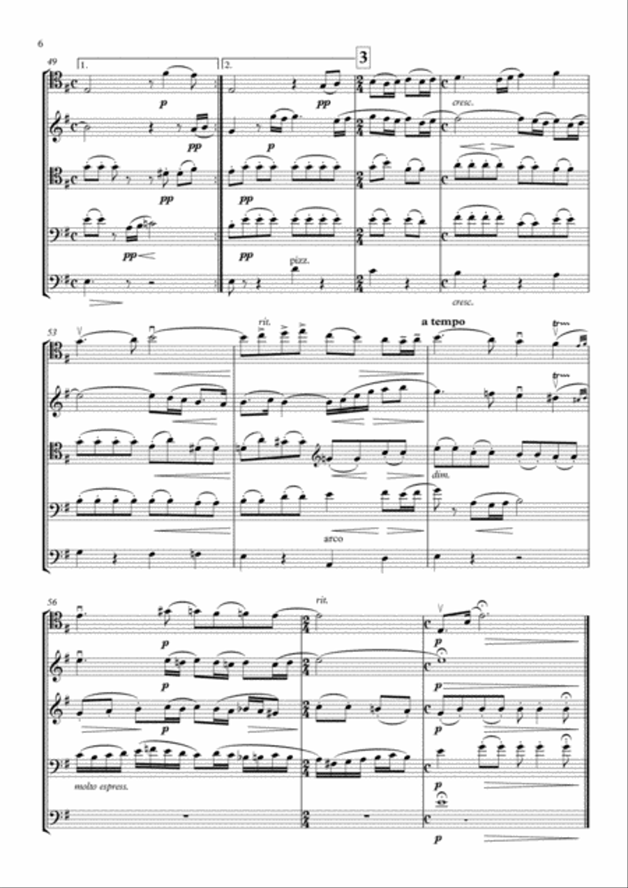 Vocalise - Rachmaninoff Op.34 No.14 Small Ensemble scores gallery preview page 6