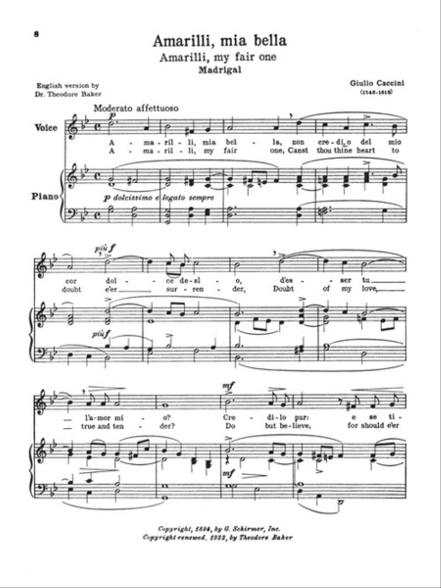 24 Italian Songs & Arias of the 17th & 18th Centuries Medium-High Voice scores gallery preview page 4