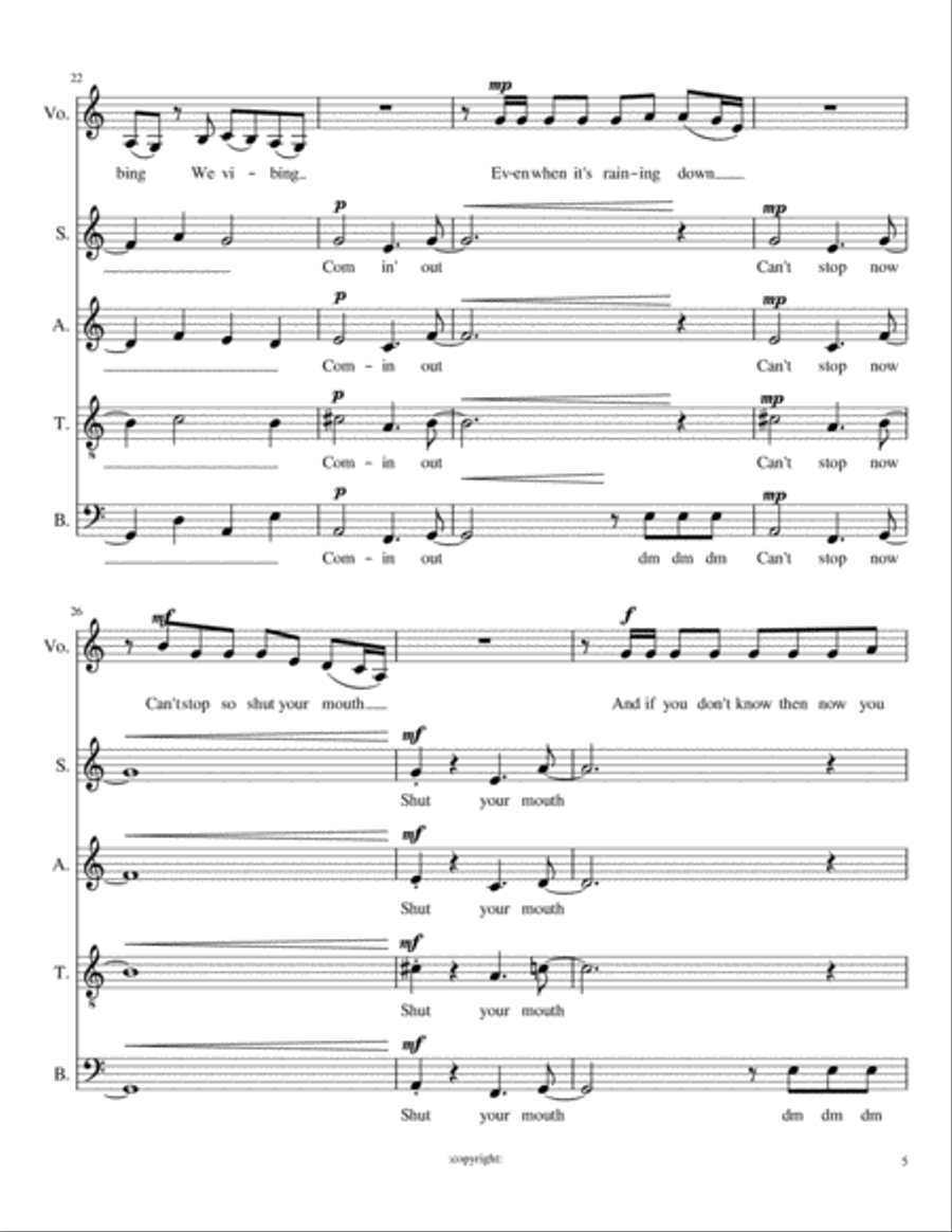 No Tears Left To Cry 4-Part scores gallery preview page 5