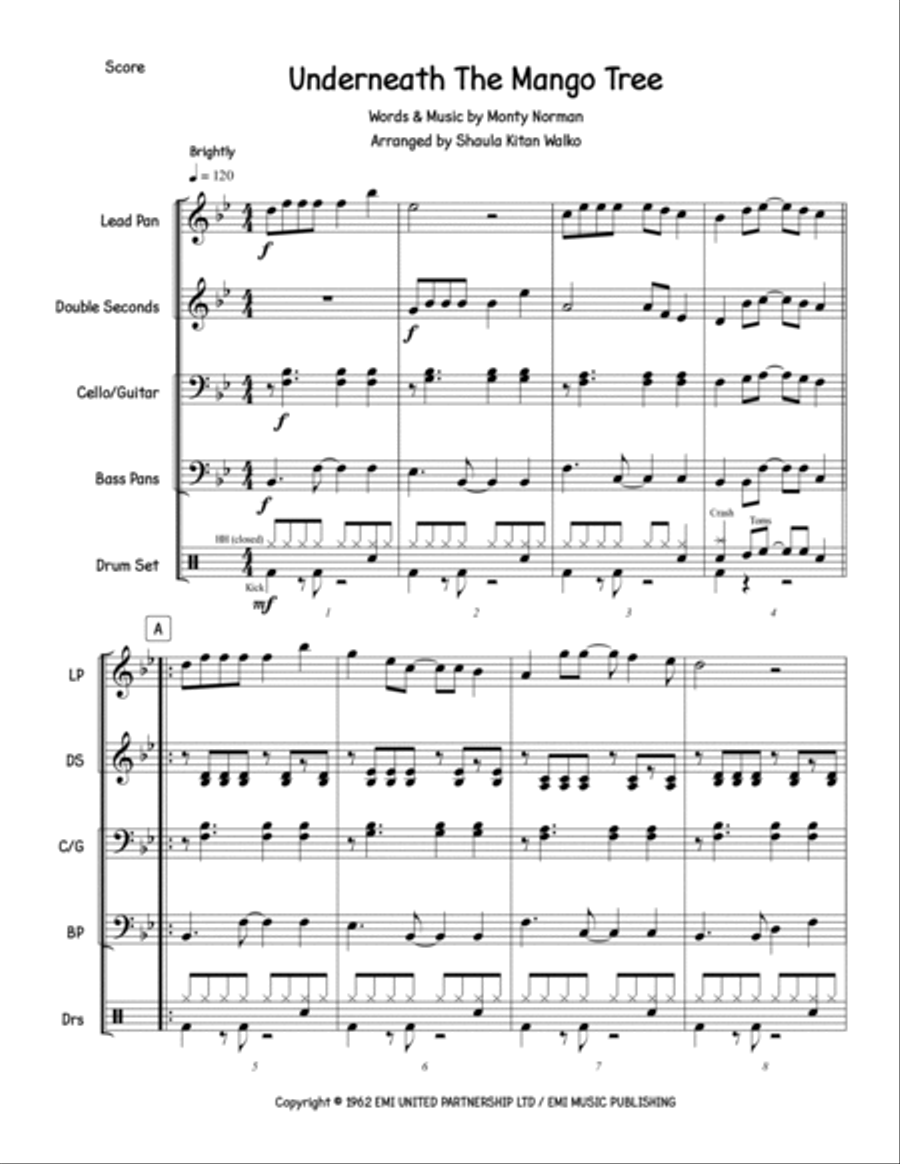 Underneath The Mango Tree Steel Pan scores gallery preview page 3