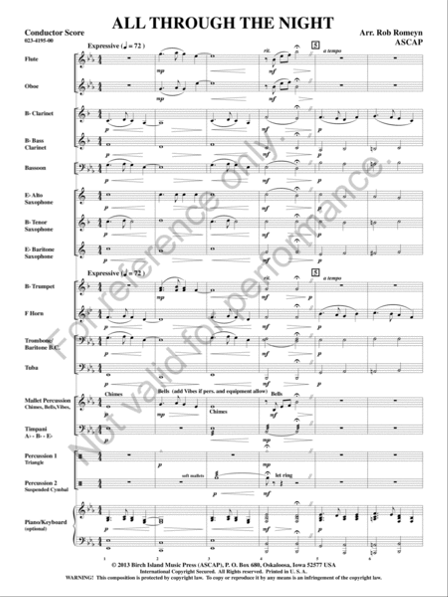 All Through The Night All Through The Night Concert Band scores gallery preview page 2