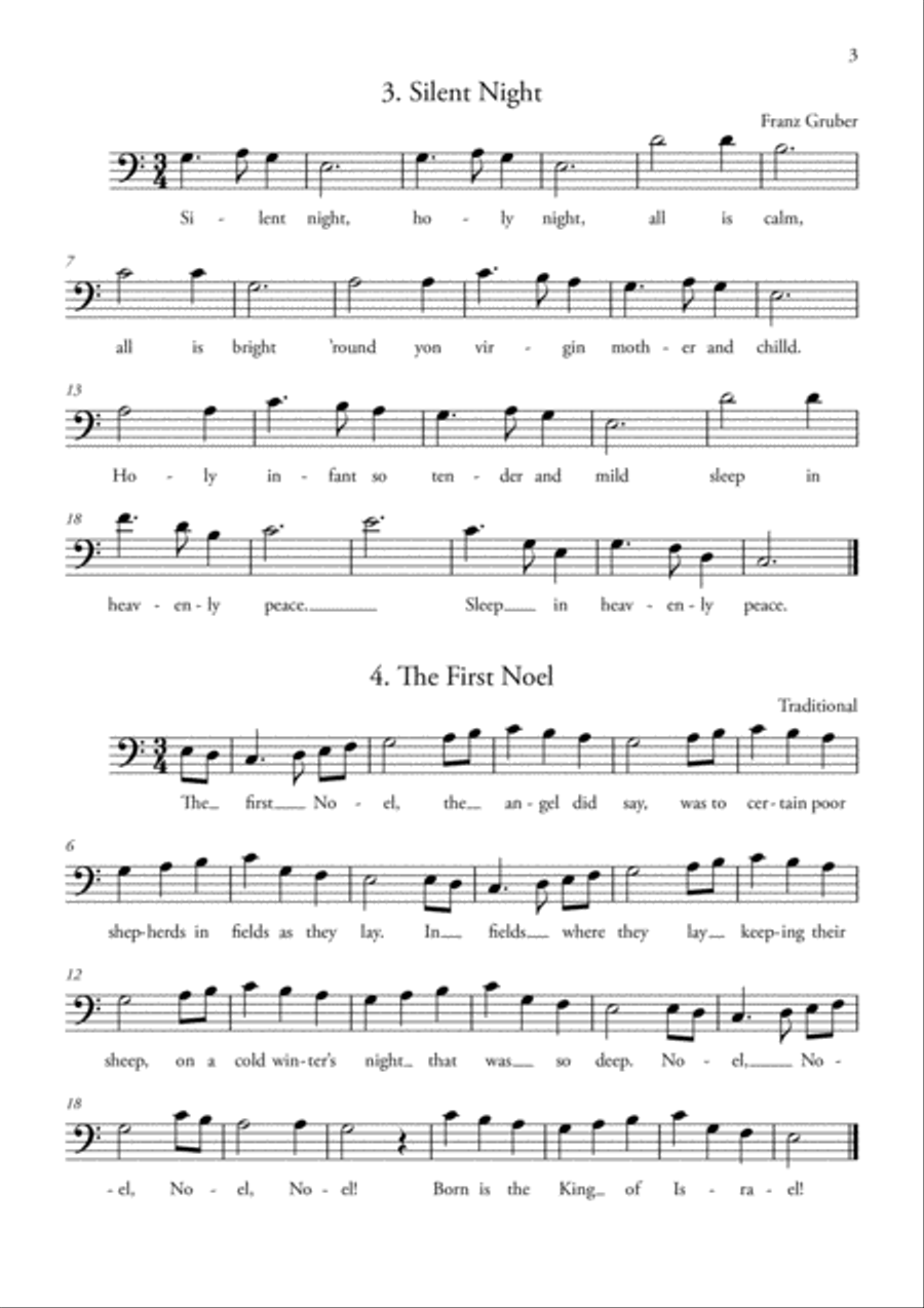 20 Easy Christmas Carols for VIOLONCELLO Cello Solo scores gallery preview page 3