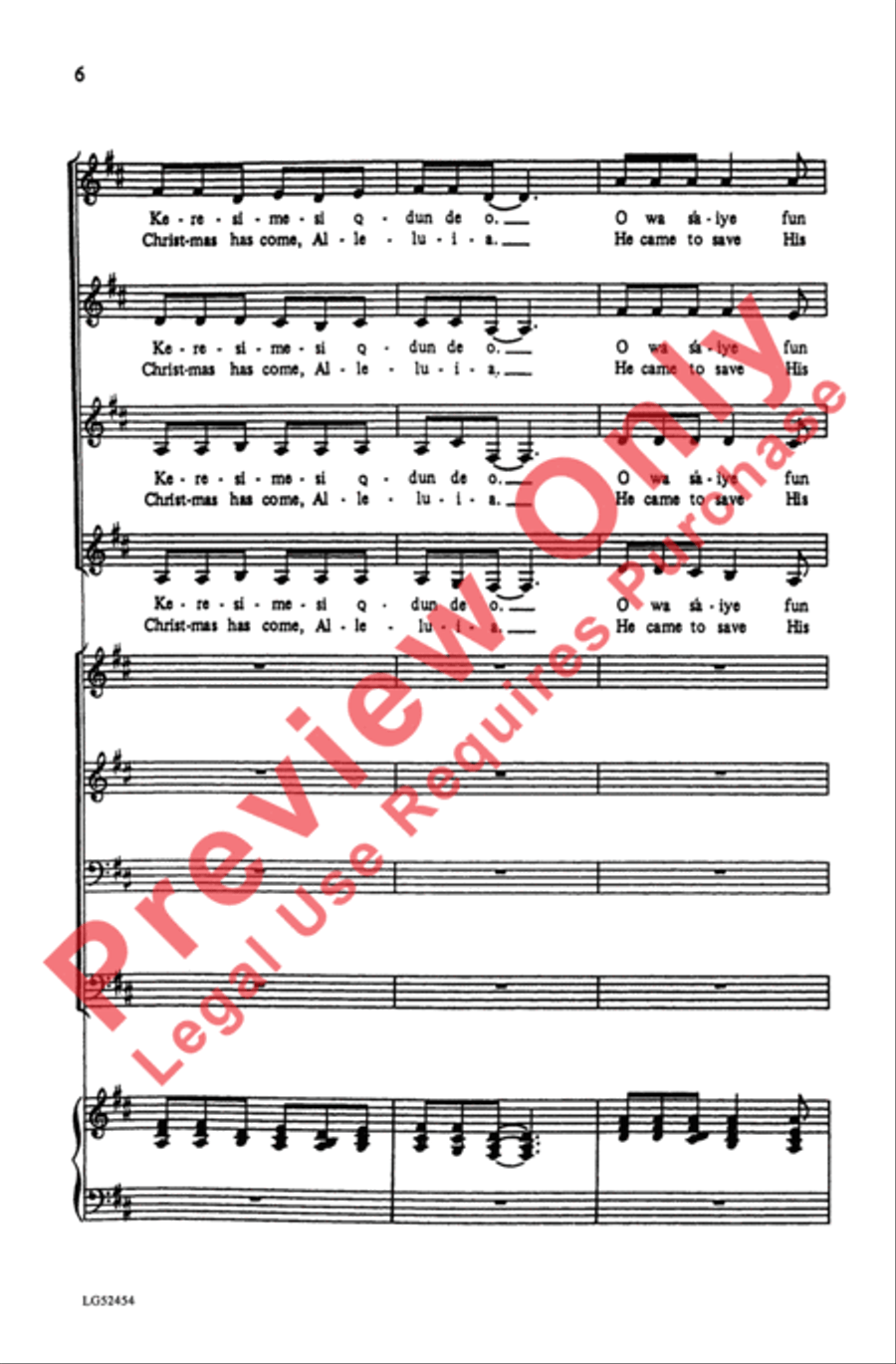 Keresimesi Qdun De O Keresimesi Qdun De O 4-Part scores gallery preview page 6