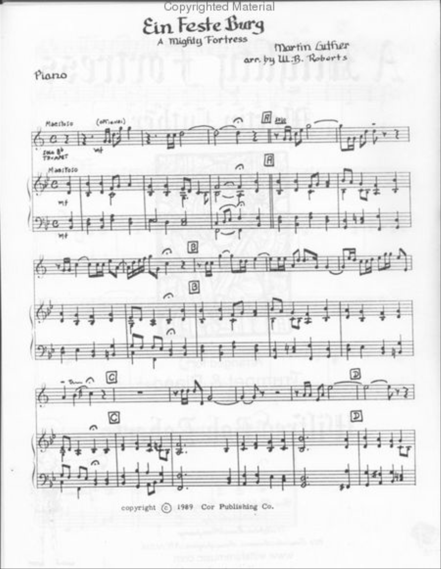 A Mighty Fortress Trumpet Solo scores gallery preview page 2