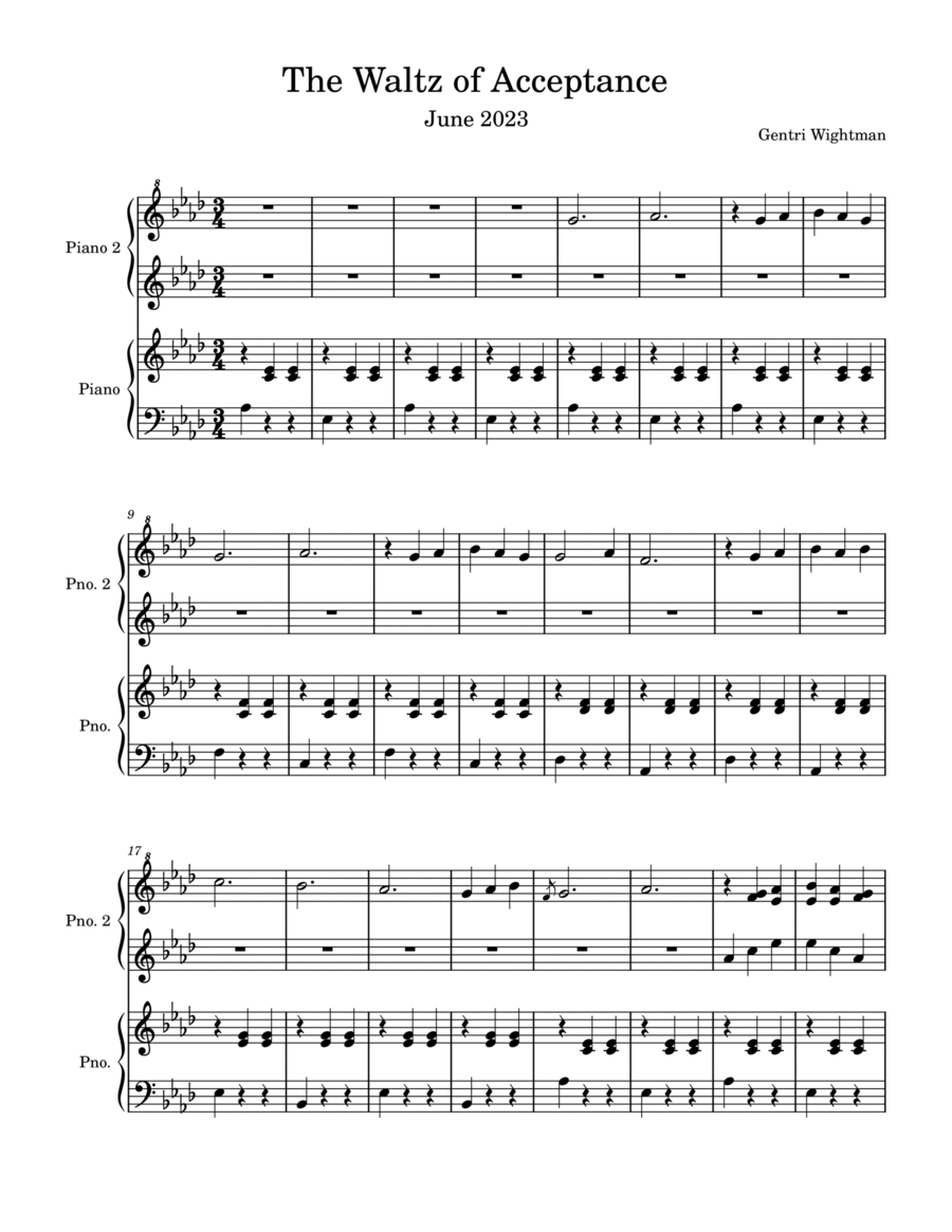 The Waltz of Acceptance (duet) Piano Solo scores gallery preview page 1