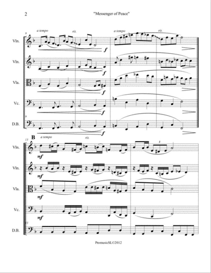 Messenger of Peace String Orchestra scores gallery preview page 2