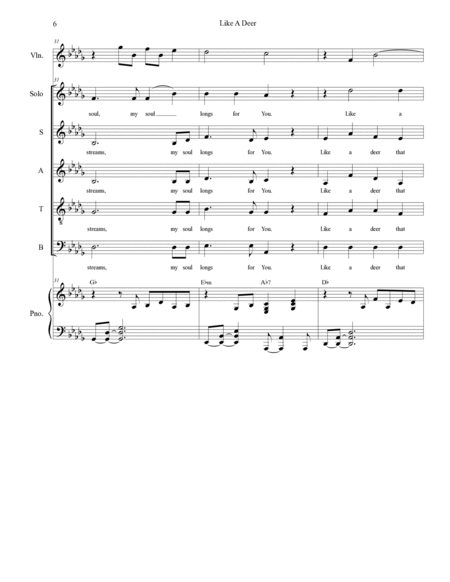 Like A Deer (Solo with SATB) image number null