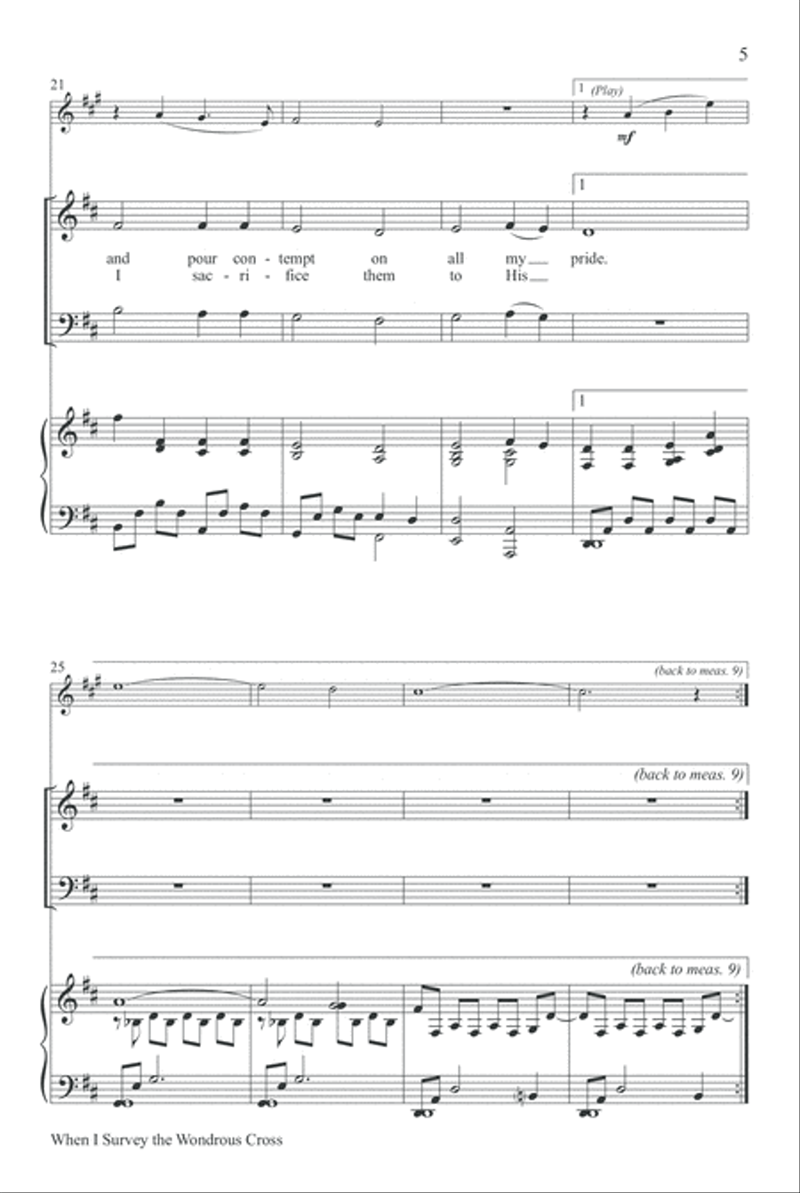 When I Survey the Wondrous Cross 4-Part scores gallery preview page 5