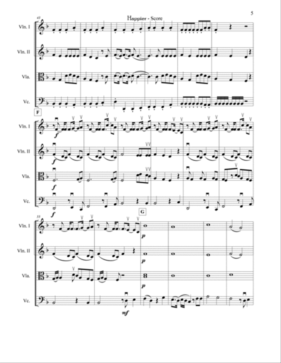 Happier Happier String Quartet scores gallery preview page 5