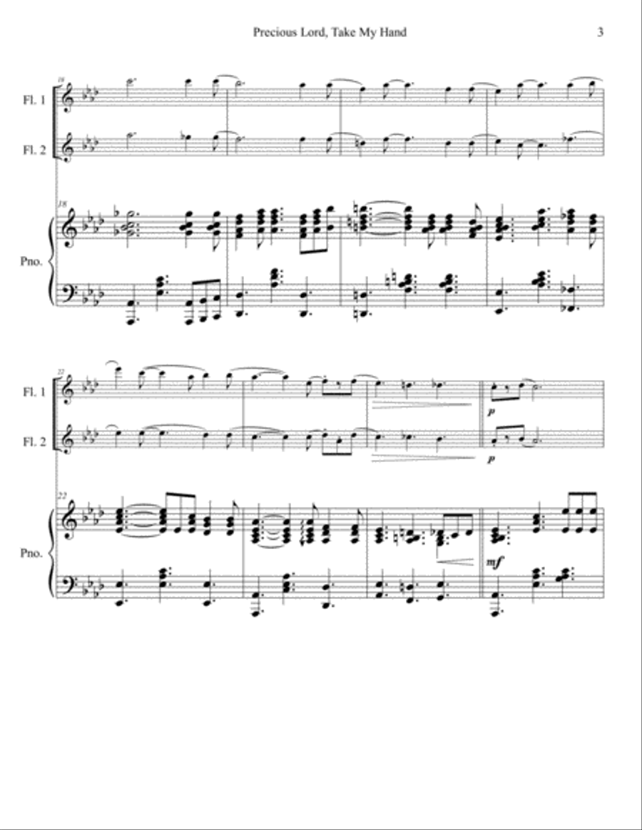 Precious Lord Take My Hand Flute Duet scores gallery preview page 4