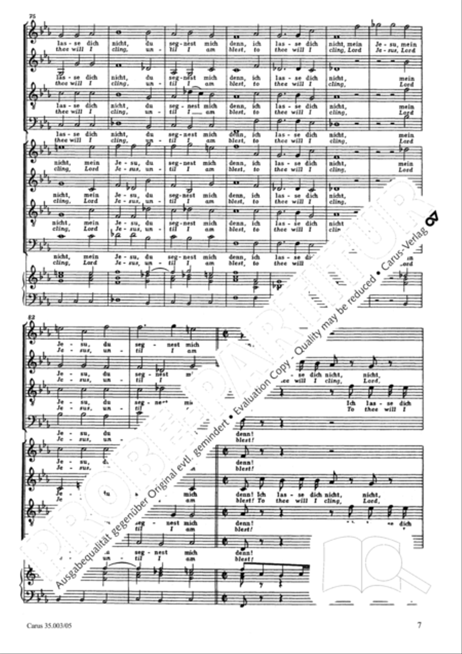 Lord, do not depart until I am blessed (Ich lasse dich nicht, du segnest mich denn) 4-Part scores gallery preview page 8
