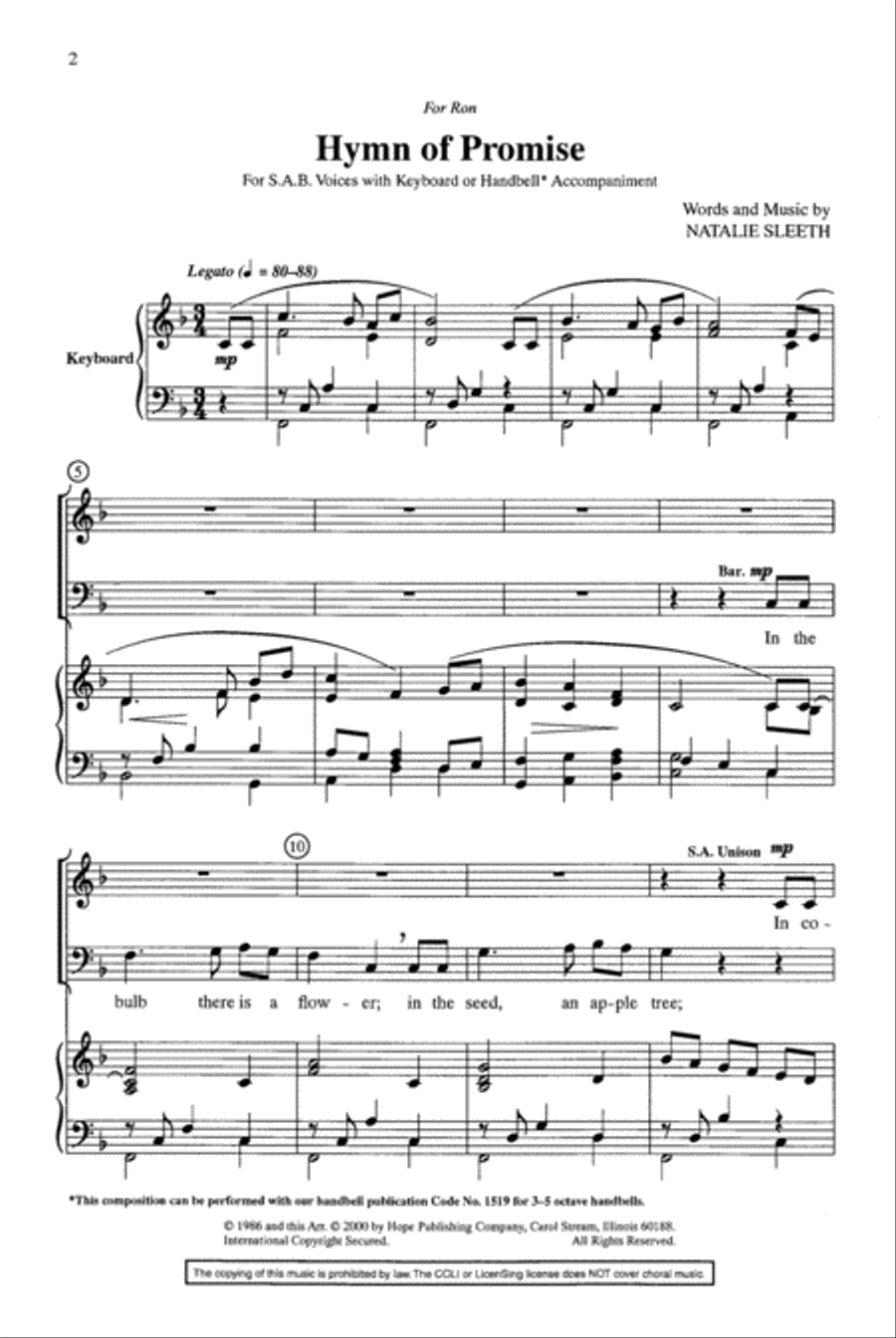 Hymn of Promise 3-Part scores gallery preview page 2