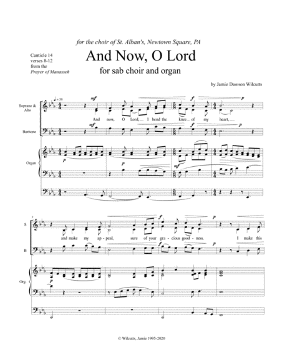 And Now O Lord - (an Original SAB Choir Work) 3-Part scores gallery preview page 1