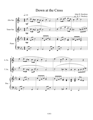 Book cover for Down at the Cross (alto and tenor sax duet) with optional piano accompaniment