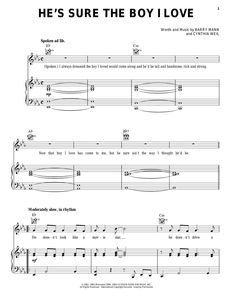 He's Sure The Boy I Love Acoustic Guitar scores gallery preview page 1