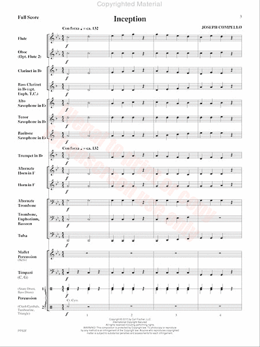 Inception Concert Band scores gallery preview page 4