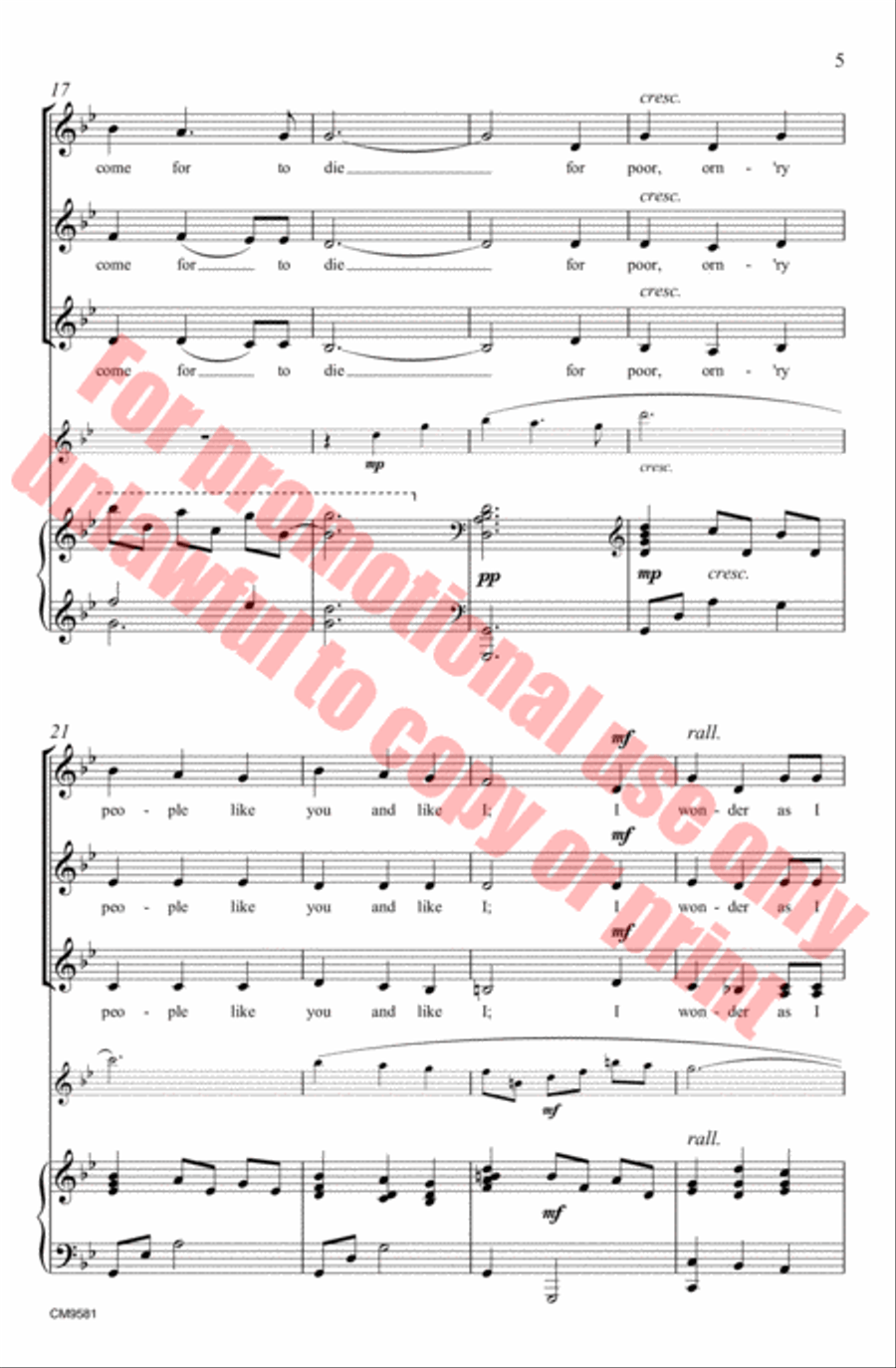 I Wonder As I Wander SSAA scores gallery preview page 6
