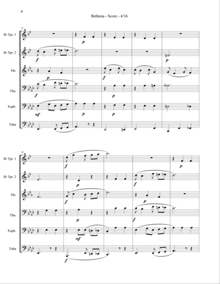 Bethena: A Concert Waltz Euphonium scores gallery preview page 6