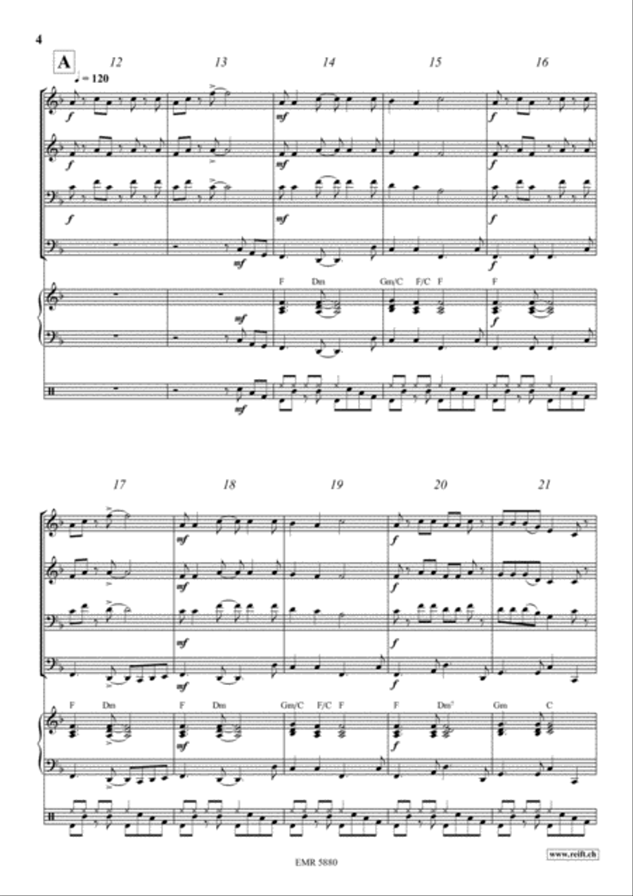 Banana Boat Song Brass Ensemble scores gallery preview page 4