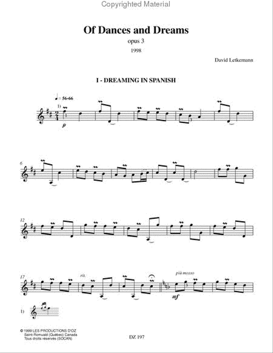 Of Dances and Dreams, Op. 3 Classical Guitar scores gallery preview page 2