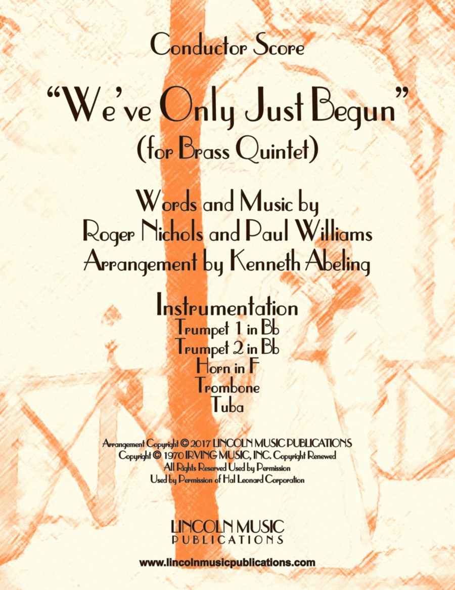 We've Only Just Begun Brass Ensemble scores gallery preview page 1