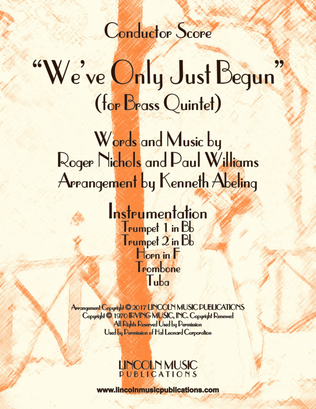 Book cover for We've Only Just Begun