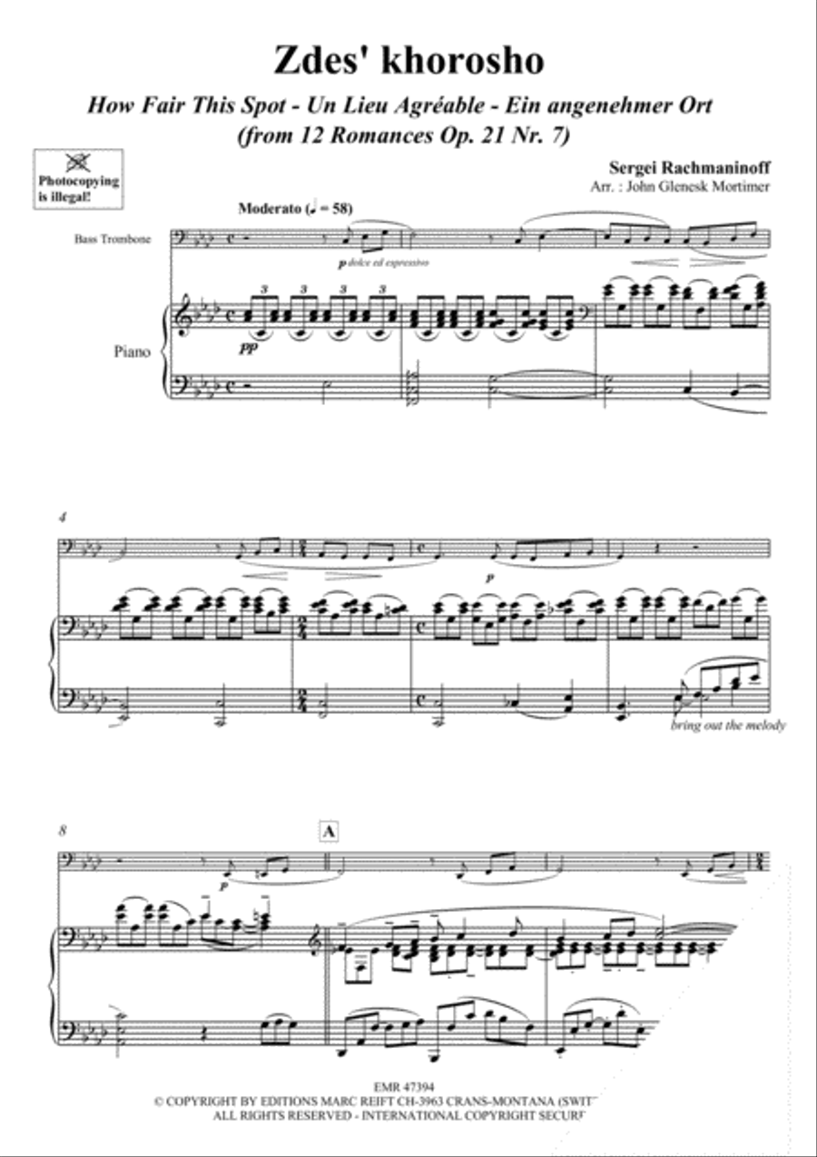 Zdes' khorosho Bass Trombone scores gallery preview page 3