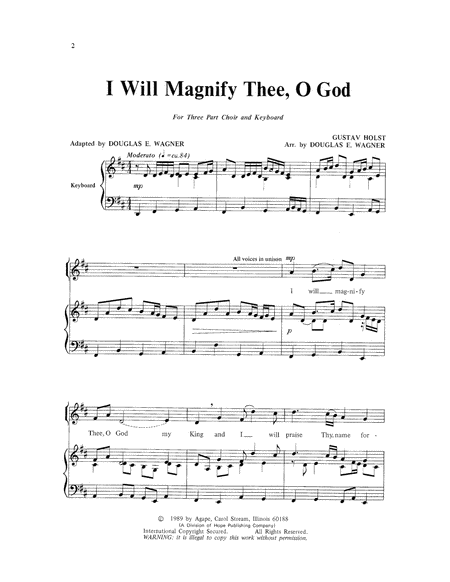 I Will Magnify Thee, O God