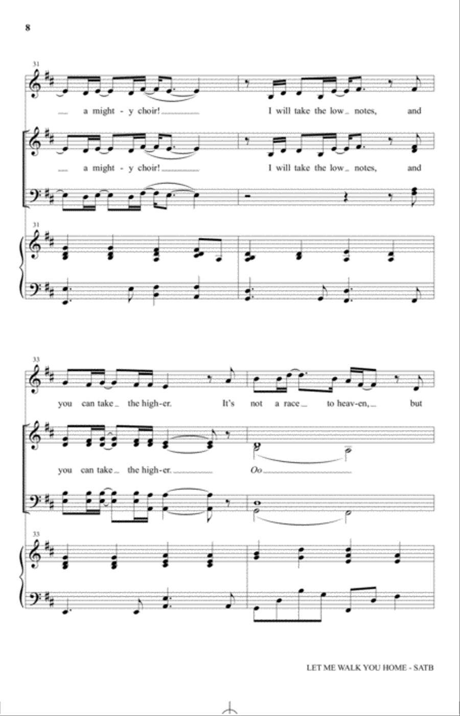 Let Me Walk You Home 4-Part scores gallery preview page 6