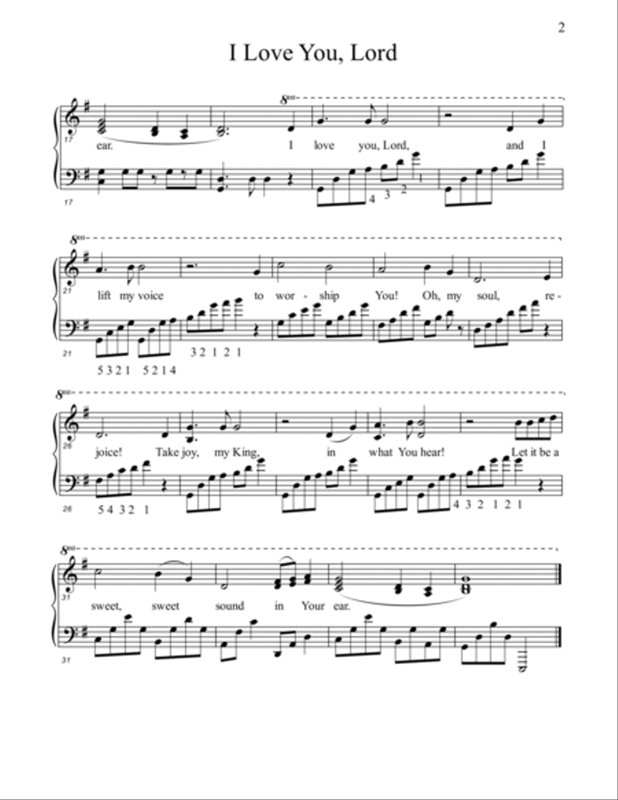 I Love You Lord Piano, Vocal, Guitar scores gallery preview page 2