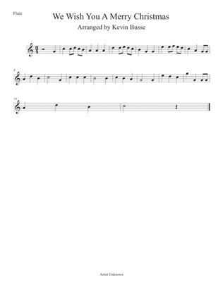 Book cover for We Wish You A Merry Christmas (Easy key of C) Flute
