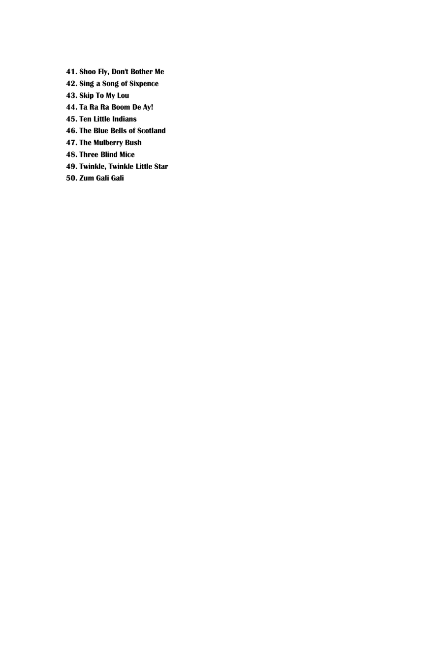 50 Nursery Rhymes and Children Songs Sheet Collection Easy Piano Piano Method scores gallery preview page 3