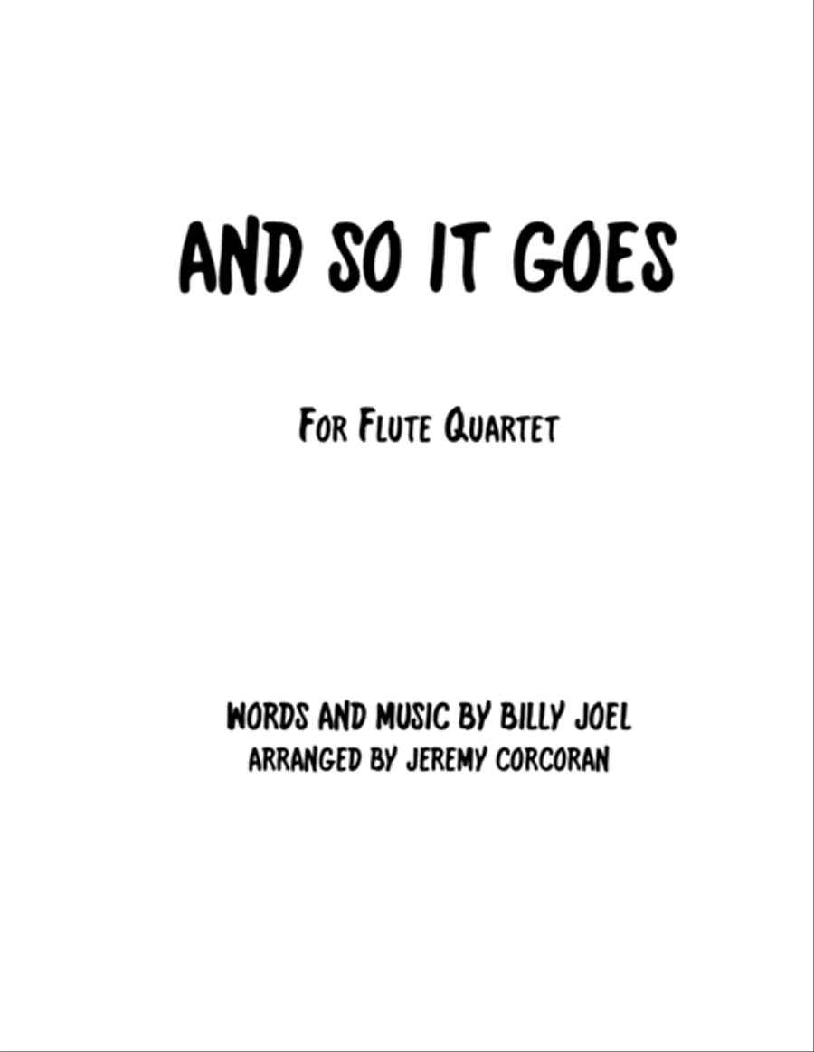 And So It Goes And So It Goes Woodwind Quartet scores gallery preview page 1