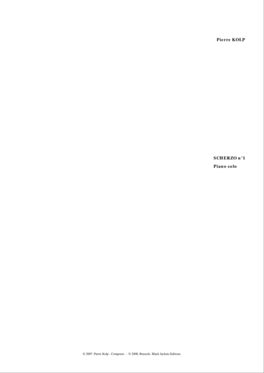 Scherzo 1 for piano Piano Solo scores gallery preview page 1
