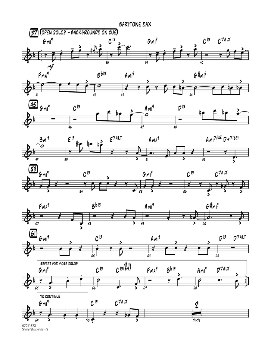 Shiny Stockings - Baritone Sax Jazz Ensemble scores gallery preview page 2