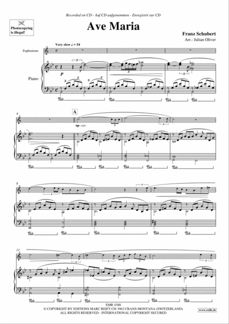 Ave Maria Euphonium scores gallery preview page 3