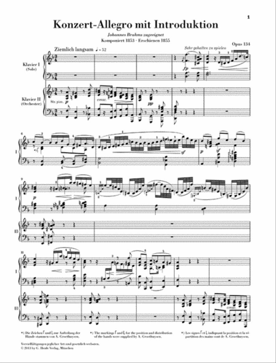 Introduction and Concert Allegro for Piano and Orchestra, Op. 134